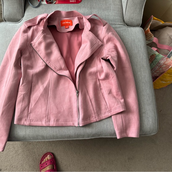 Pink faux suede moto jacket - Picture 4 of 4